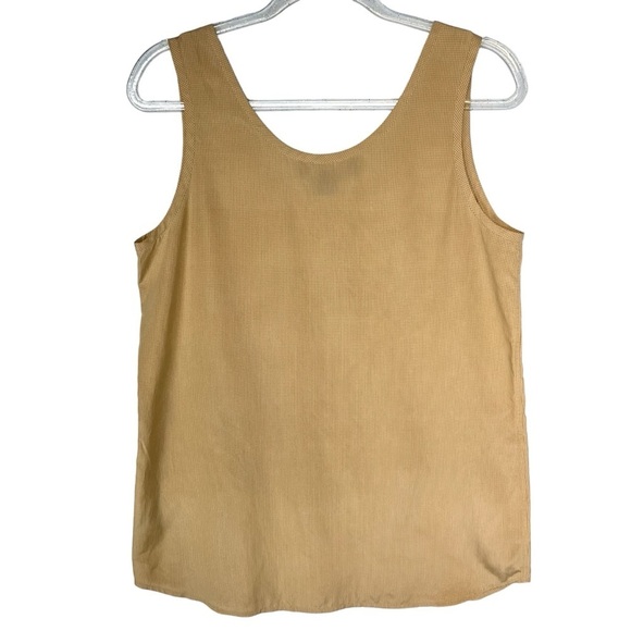 Ralph Lauren Collection 100% Silk Tank Tonal Cream Grid Women Small Oversized - Picture 2 of 4